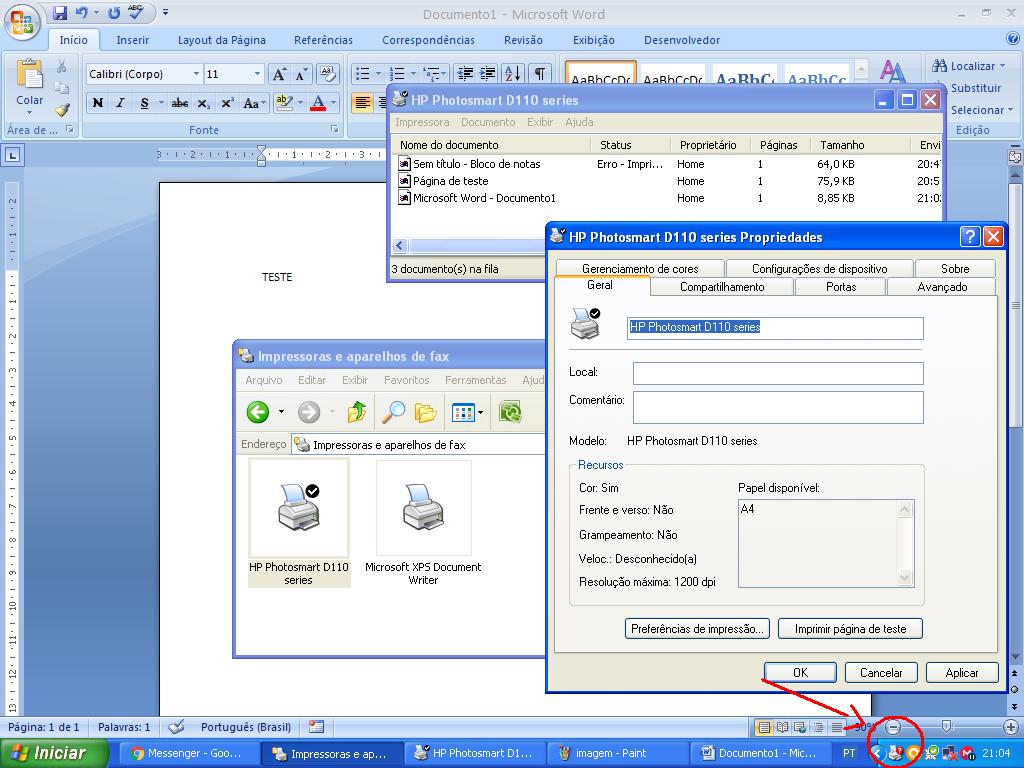 Fórum HP - Re: Impressora D110 não imprime documentos ...