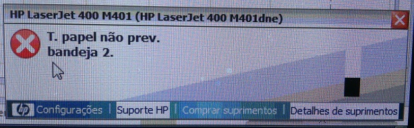 Erro - Laserjet Pro 400