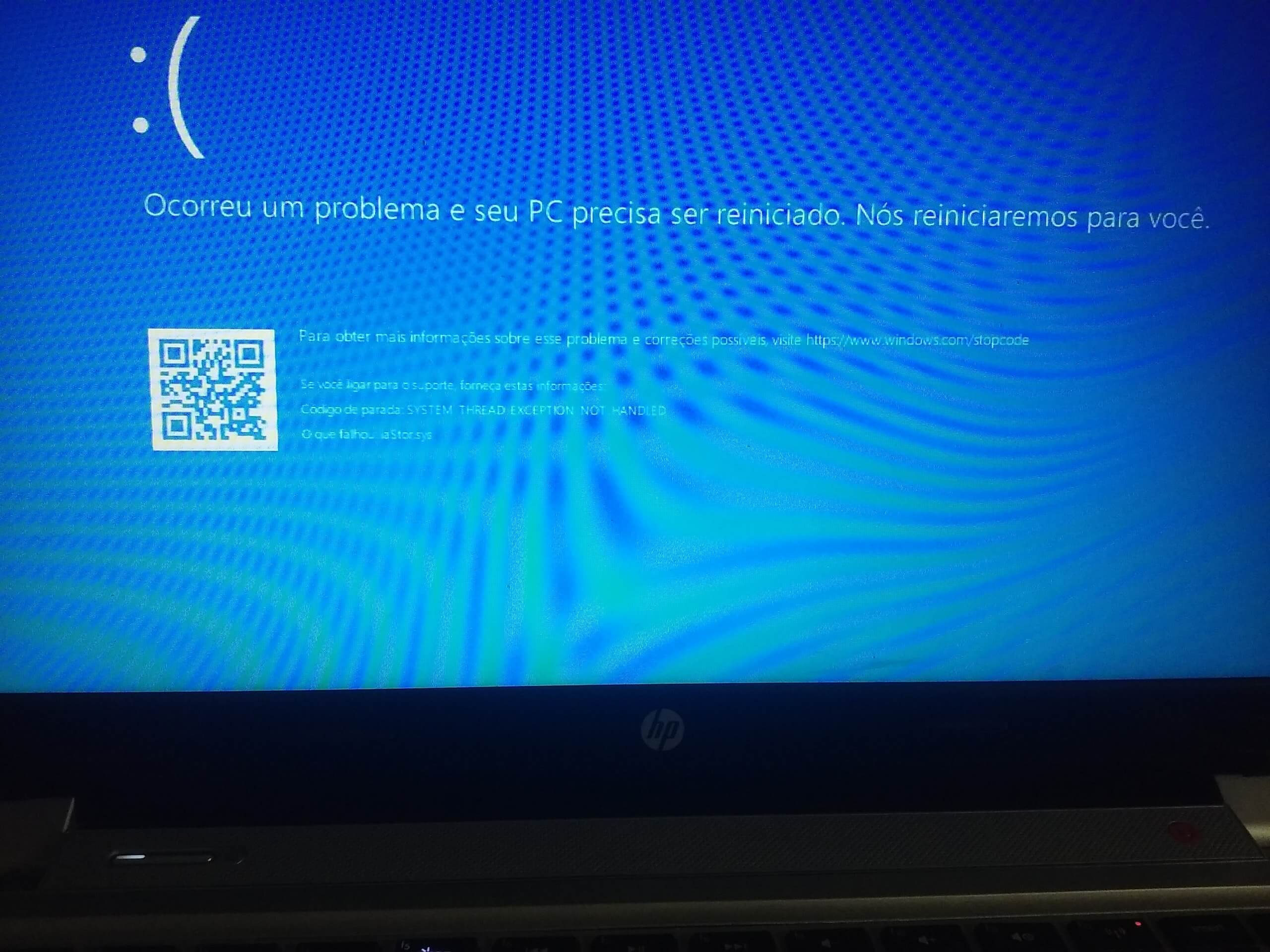 Tela azul de erro ao iniciar Windows